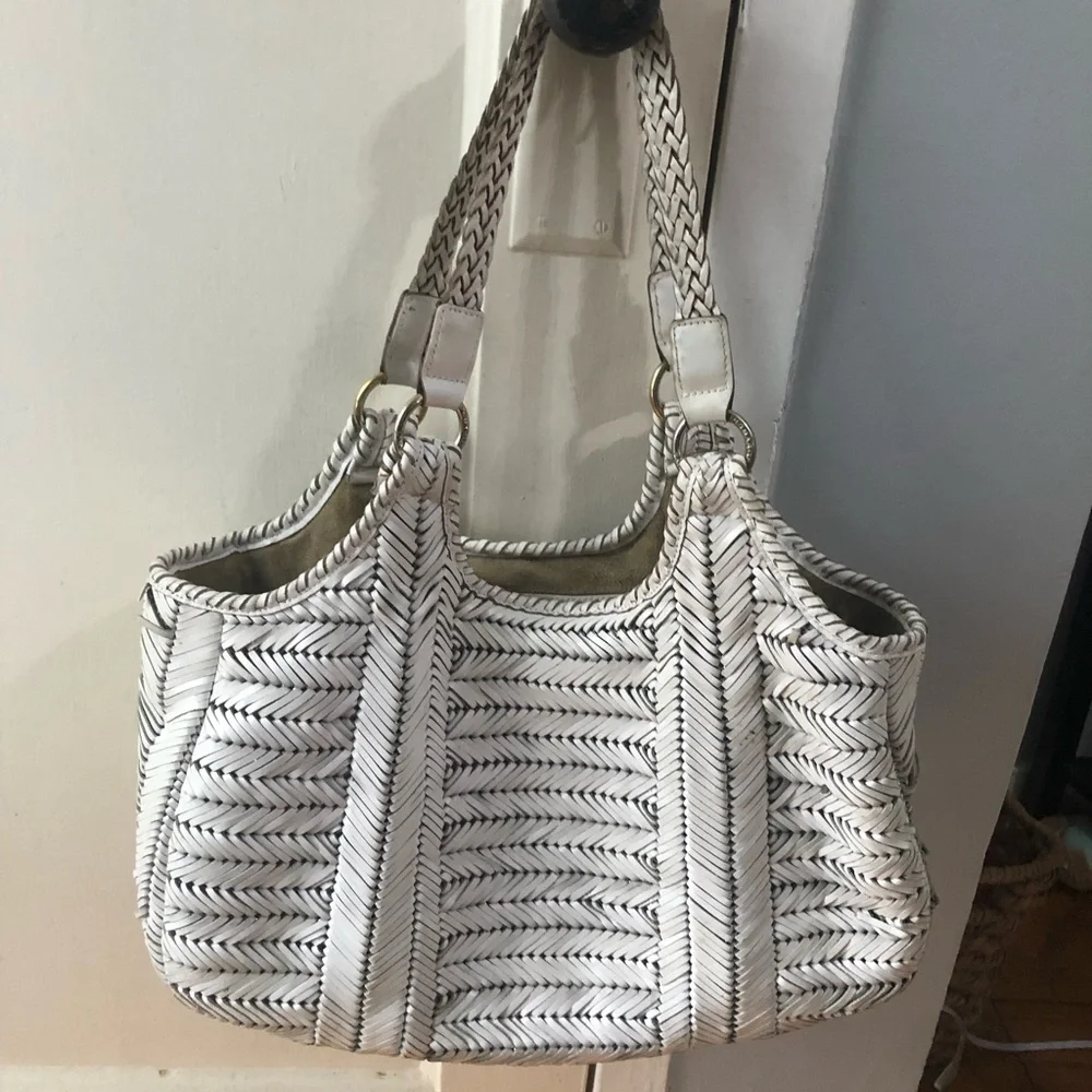 Anya Hindmarch London Woven Leather Neeson Tassel Tote Handbag - Picture 4 of 12